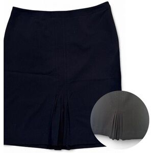 Y2K Black Pencil Skirt with Center Kick - Size 8 Petite